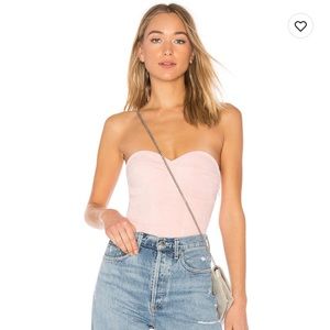 Faux Suede bodysuit NEVER WORN